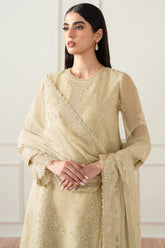 Farasha Beige Dusk Festive Formal with raw silk trouser